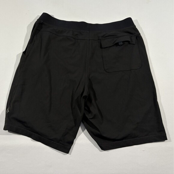 Prana Breathe Gym Shorts Men Black Pockets Performance Elastic Waist L Stretch - Picture 11 of 12